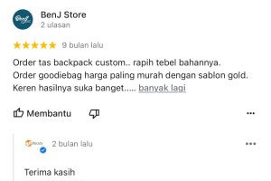 testimony pelanggan
